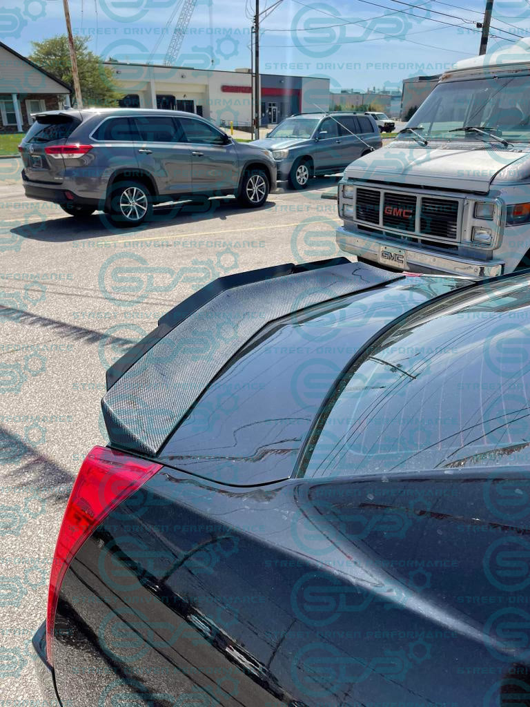 2009-2015 Cadillac CTS-V V2 | Sedan Carbon Fiber Rear Trunk Lid Wickerbill Spoiler / Wing